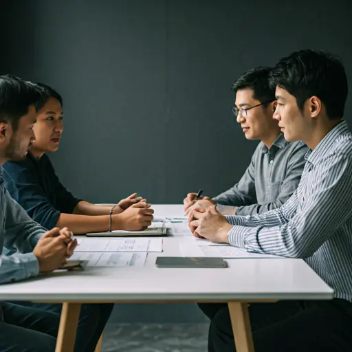 Agile software development team in collaborative planning session at N.A.I.R. Solutions