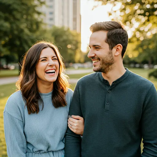 Happy couple using Find My Match